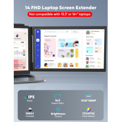 14 FHD USB-C/HDMI Portable Laptop Screen Extender for Dual Display