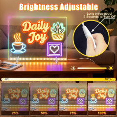LED Note Board 16 Drawing Tablet with 8 Colors & 13 Light Effects for Kids