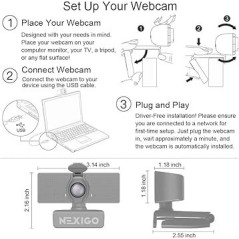 Webcam NexiGo N60 1080P HD avec Micro et Cache Confidentialité