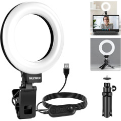 NEEWER 5 Ring Light with Tripod Stand for Zoom, Streaming & Video Calls