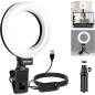 NEEWER Anneau Lumineux 5 avec Trépied Bureau et Clip pour Conférences Vidéo, Streaming & Enregistrement