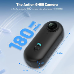 Mini Caméra 4K 128GB Portable – Enregistrement Mains Libres