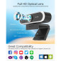 Webcam 1080P avec Microphone & Cache Confidentialité USB Plug & Play pour Appels Vidéo & Streaming Webcam 1080P avec Microphone & Cache Confidentialité USB Plug & Play pour Appels Vidéo & Streaming