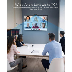 Webcam 1080P avec Microphone & Cache Vie Privée USB Plug & Play