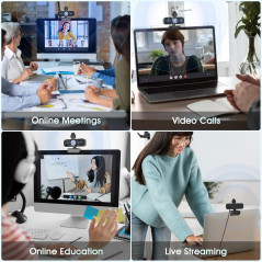 Webcam Full HD 1080P USB avec Micro Anti-Bruit et Privacy