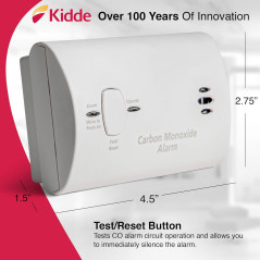 Détecteur de monoxyde de carbone Kidde, pile, portable