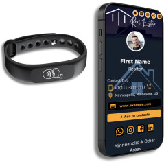 Bracelet NFC Tap - Carte Digitale Sans Abonnement (Noir)