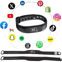 Tap NFC Wristband - Digital Business Card Bracelet, No Fees, iPhone & Android