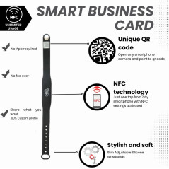 Tap NFC Wristband - Digital Business Card Bracelet, No Fees, iPhone & Android