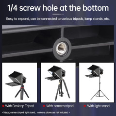 Téléprompteur Portable LENSGO 7,9'' Compatible iOS/Android pour iPad, Smartphone, DSLR - Enseignement, Vlog