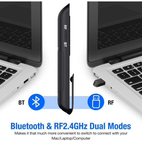 Clicker Présentation Bluetooth & RF 2.4GHz Sans Fil pour Mac