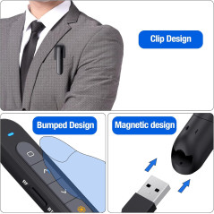 Clicker Présentation Bluetooth & RF 2.4GHz Sans Fil pour Mac