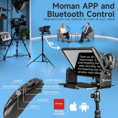 Moman 12 Metal Teleprompter for iPad with App Remote - DSLR & Smartphone