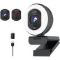 Webcam 4K avec anneau lumineux, autofocus, TOF, couverture privée, micro - 1080P 60FPS pour streaming Webcam 4K avec anneau lumineux, autofocus, TOF, couverture privée, micro - 1080P 60FPS pour streaming