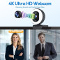 Webcam 4K avec anneau lumineux, autofocus, TOF, couverture privée, micro - 1080P 60FPS pour streaming Webcam 4K avec anneau lumineux, autofocus, TOF, couverture privée, micro - 1080P 60FPS pour streaming