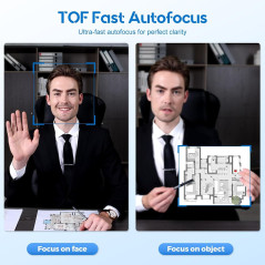 Webcam 4K Autofocus avec Anneau LED & Microphone Intégré