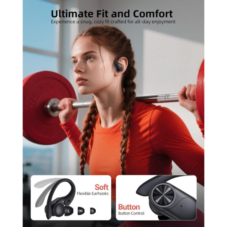 PocBuds Écouteurs Bluetooth Sans Fil 80h Autonomie Charge Sans Fil Étui Affichage Numérique IPX7 Noir PocBuds Écouteurs Bluetooth Sans Fil 80h Autonomie Charge Sans Fil Étui Affichage Numérique IPX7 Noir