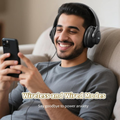 KVIDIO Bluetooth Over Ear Headphones – 65H Playtime, HiFi Stereo, Foldable