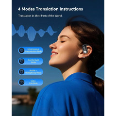 Écouteurs Traduction IA 198 Langues - Voyage & Réunions