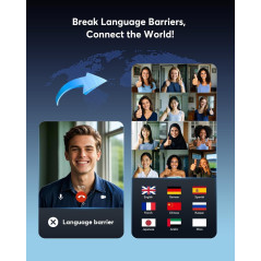 Real-Time AI Translation Earbuds - 198 Languages, Travel & Meetings