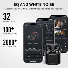 Écouteurs sans fil TOZO T6 Bluetooth, 50h autonomie, son stéréo, étui charge sans fil, IPX8 étanche