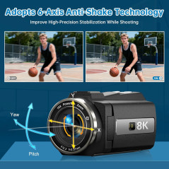 2025 8K Ultra HD Video Camera 88MP Vlogging Camcorder with WiFi & Night Vision
