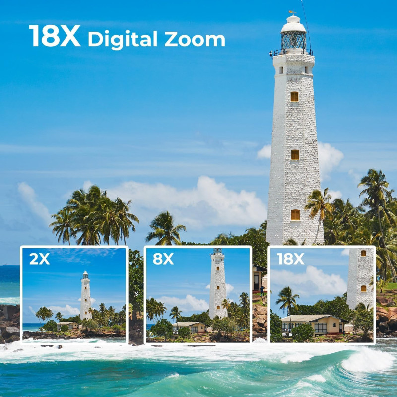 1080P Digital Camcorder with 18X Zoom, Fill Light & 3 Rotatable Screen