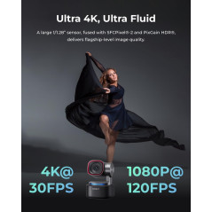 OBSBOT Tiny 3 AI 4K Webcam with Spatial Audio, AI Tracking & Gesture Control