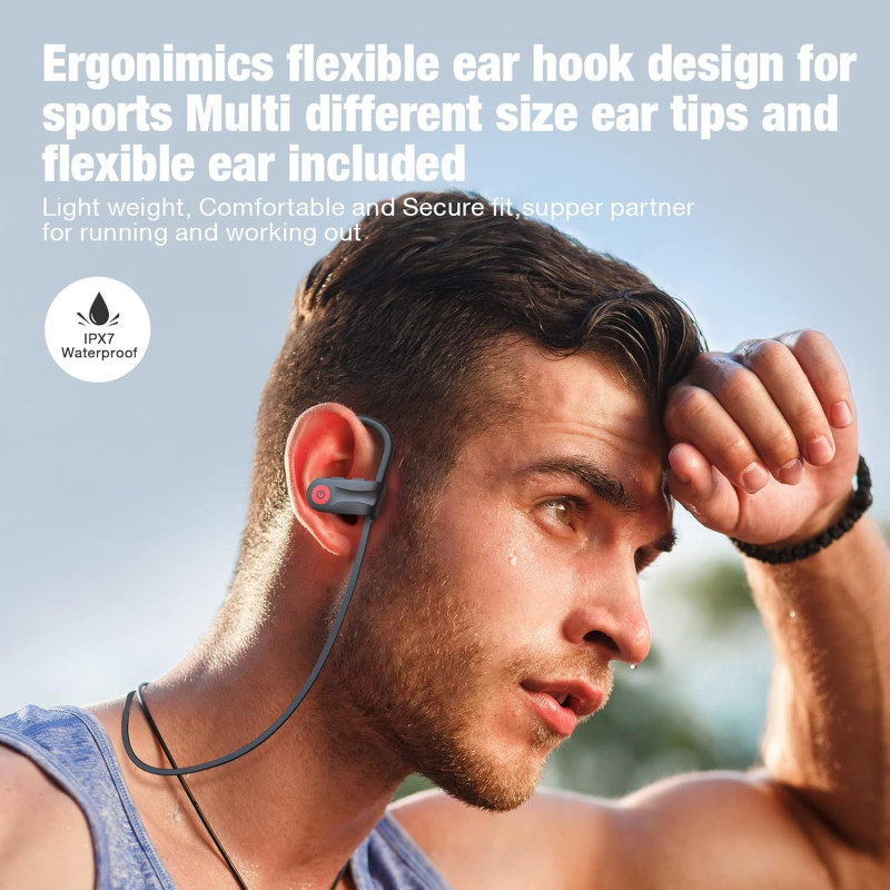 Écouteurs Bluetooth Boean, 16h, IPX7, Son Stéréo Profond