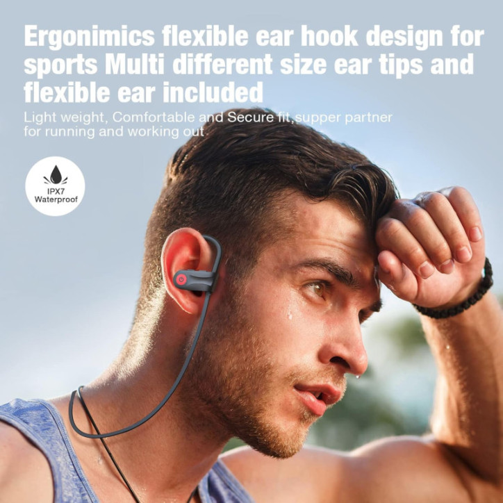 Boean Écouteurs Bluetooth Sans Fil 16h, Bass Profond, Isolation Sonore, Étanches IPX7, Idéal Sport Boean Écouteurs Bluetooth Sans Fil 16h, Bass Profond, Isolation Sonore, Étanches IPX7, Idéal Sport