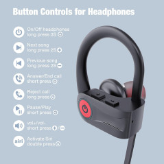 Écouteurs Bluetooth Boean, 16h, IPX7, Son Stéréo Profond