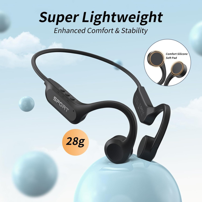 Écouteurs Bluetooth 5.4 CXK Bone Conduction Étanches IPX6
