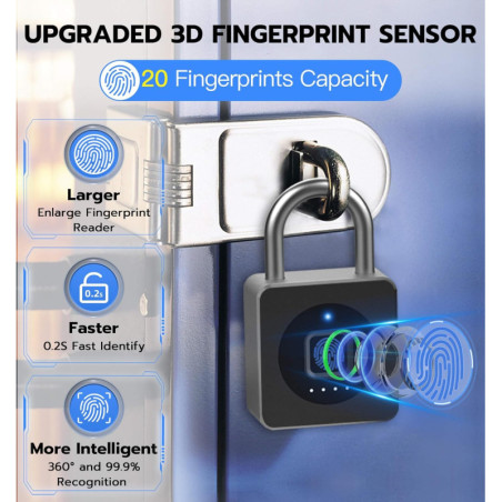 eLinkSmart Keyless Biometric Fingerprint Gym Locker Lock - Weatherproof