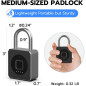 eLinkSmart Fingerprint Gym Locker Lock - Keyless Biometric Bluetooth Smart Padlock, Weatherproof, Black eLinkSmart Fingerprint Gym Locker Lock - Keyless Biometric Bluetooth Smart Padlock, Weatherproof, Black
