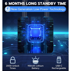 Cadenas Biométrique eLinkSmart Bluetooth - Sans Clé, Étanche