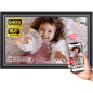Cadre photo numérique Frameo 15,6 FHD IPS 64GB WiFi tactile, envoyez photos depuis smartphone, cadeau idéal parents