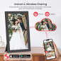 Cadre photo numérique Frameo 15,6 FHD IPS 64GB WiFi tactile, envoyez photos depuis smartphone, cadeau idéal parents