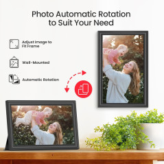64GB 15.6 Frameo Digital Photo Frame WiFi FHD Touch Screen Gift