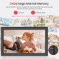 Cadre photo numérique Frameo 15,6 FHD IPS 64GB WiFi tactile, envoyez photos depuis smartphone, cadeau idéal parents