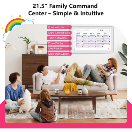 Calendrier Digital 21,5 Full HD Tactile – Planificateur Familial