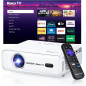 Projecteur Intelligent Aurzen Roku TV 1080P FHD Wifi Bluetooth, Audio Dolby, Auto Focus, Portable Blanc