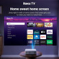 Projecteur Intelligent Aurzen Roku TV 1080P FHD Wifi Bluetooth, Audio Dolby, Auto Focus, Portable Blanc