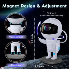 Astronaut Galaxy Star Projector with 8 LED Colors, Remote - Night Light for Kids, Gifts & Parties