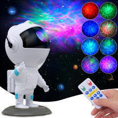 Projecteur Astronaute LED 8 Couleurs - Lumière Nuit Étoilée
