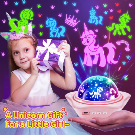 Projecteur Licorne Rotatif - Jouet Lumineux Fille 4-6 ans