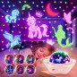 Projecteur lumineux licorne Onefire pour filles 4-6 ans, jouet rechargeable 360° avec 6 films, déco papillon Projecteur lumineux licorne Onefire pour filles 4-6 ans, jouet rechargeable 360° avec 6 films, déco papillon