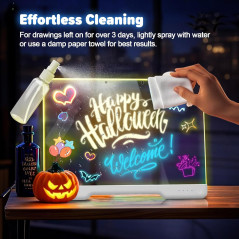 16-Inch Rechargeable LED Doodle Board with 7 Colors & Markers