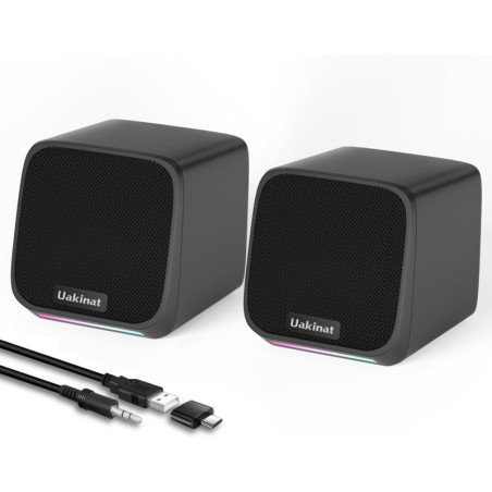 Haut-parleurs PC USB 3.5mm petits pour bureau et ordinateur