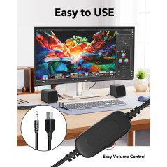 Haut-parleurs PC USB 3.5mm petits pour bureau et ordinateur
