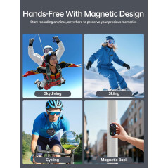 Caméra Body 4K Mini POV 64GB Étanche WiFi pour Sport